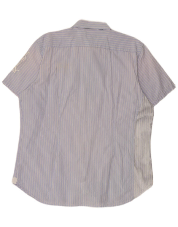 Мужская рубашка с коротким рукавом La Martina, 2XL, синяя, хлопок