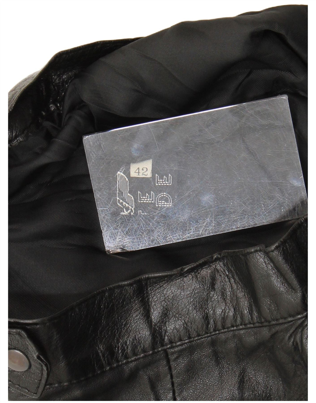 Винтажная женская кожаная юбка с высокой талией IT 42 Medium W24 Черная