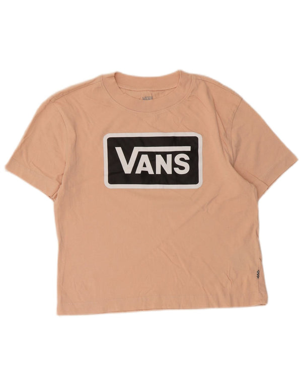 Женская укороченная футболка с рисунком Vans Top UK 10, маленький розовый хлопок