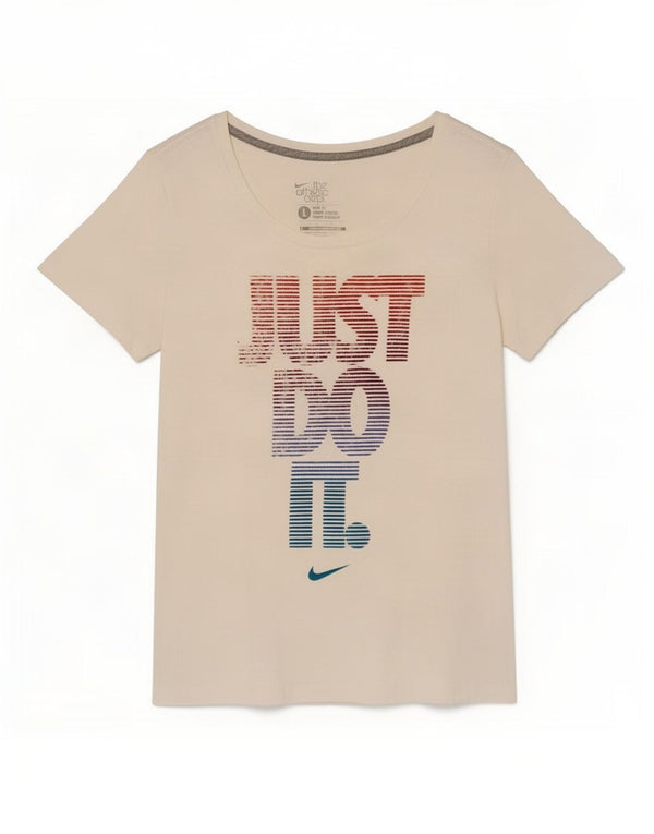 Женская футболка узкого кроя с графическим рисунком Nike UK 14, большой белый хлопок
