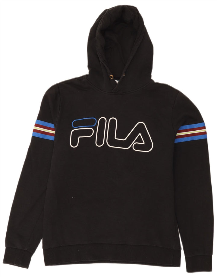 Fila Мужской джемпер с капюшоном с рисунком, средний черный, хлопок