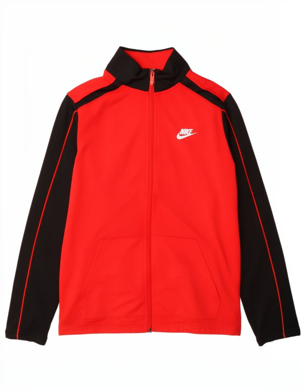 Спортивный костюм Nike для мальчиков, верхняя куртка 13–14 лет, XL, красный, с цветными блоками, спортивная