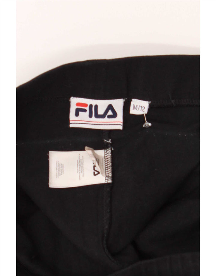 Женские леггинсы с рисунком Fila UK 12, средний черный хлопок, черный цвет