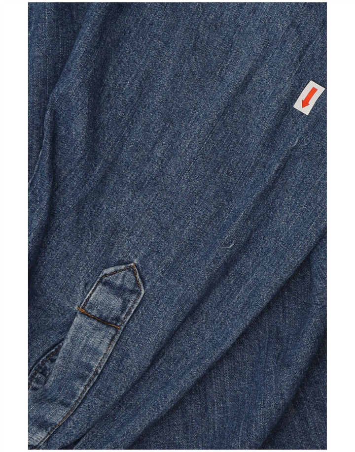 Мужская джинсовая рубашка Rifle, большая синяя хлопковая рубашка