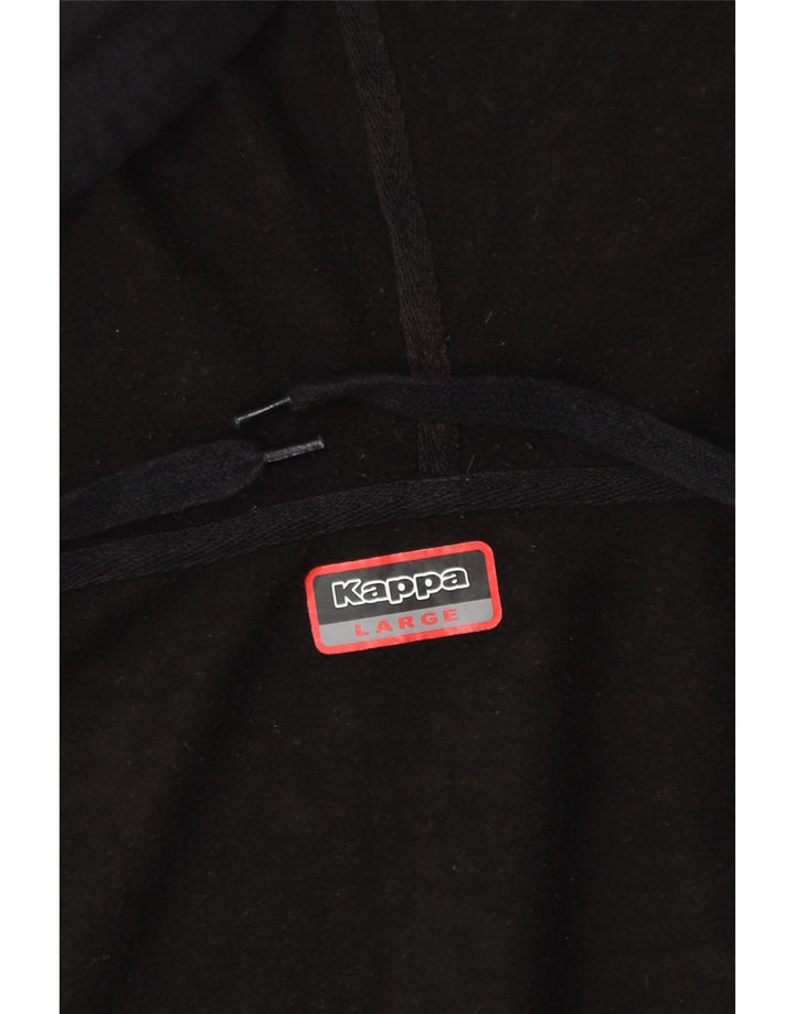 KAPPA Womens Zip Hoodie Sweater UK 16 Large Black Vintage Kappa and Second-Hand Kappa from Messina Hembry 