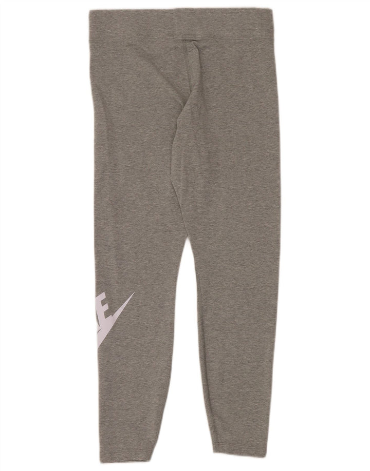 Женские леггинсы с рисунком NIKE UK 14, большие размеры, серые, хлопковые