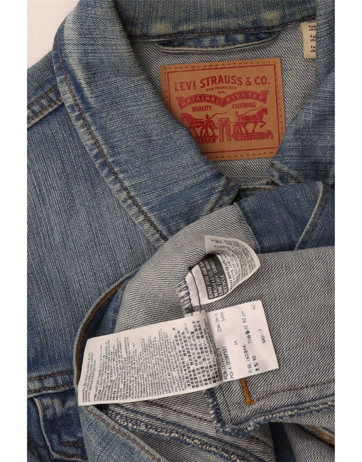 Женская джинсовая куртка Levi's UK 12, хлопок среднего синего цвета