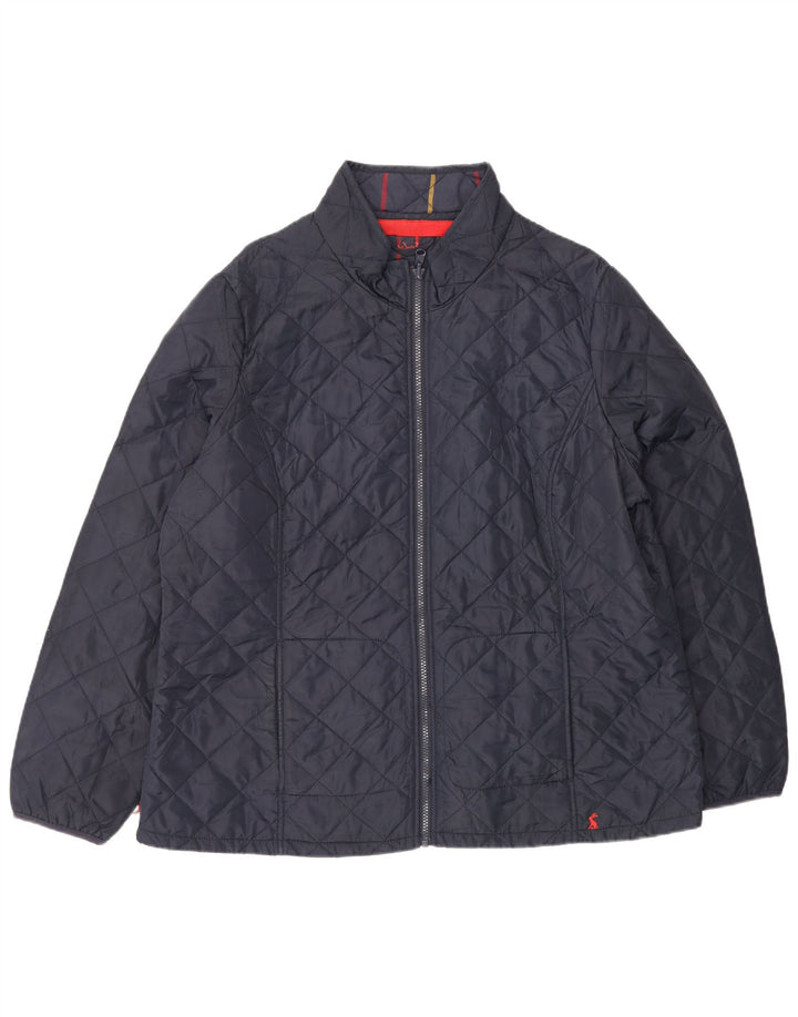 Женская стеганая куртка Joules UK 18 XL темно-синяя из полиэстера