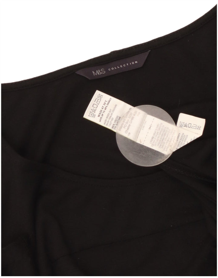 Женское платье А-силуэта с рукавом 3/4 Marks & Spencer, Великобритания, 8, маленькое, черное, вискоза