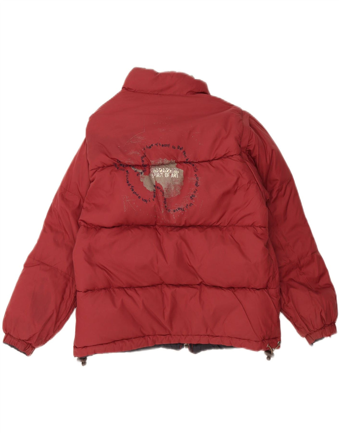 NAPAPIJRI Boys Reversible Padded Jacket 7-8 Years Navy Blue Colourblock Vintage Napapijri and Second-Hand Napapijri from Messina Hembry 