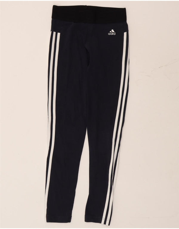 Женские леггинсы Adidas UK 4/6 XS, темно-синие, хлопок с цветными блоками