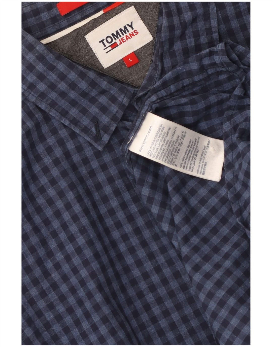 Мужская рубашка стандартного кроя Tommy Hilfiger, темно-синяя, хлопок в мелкую клетку