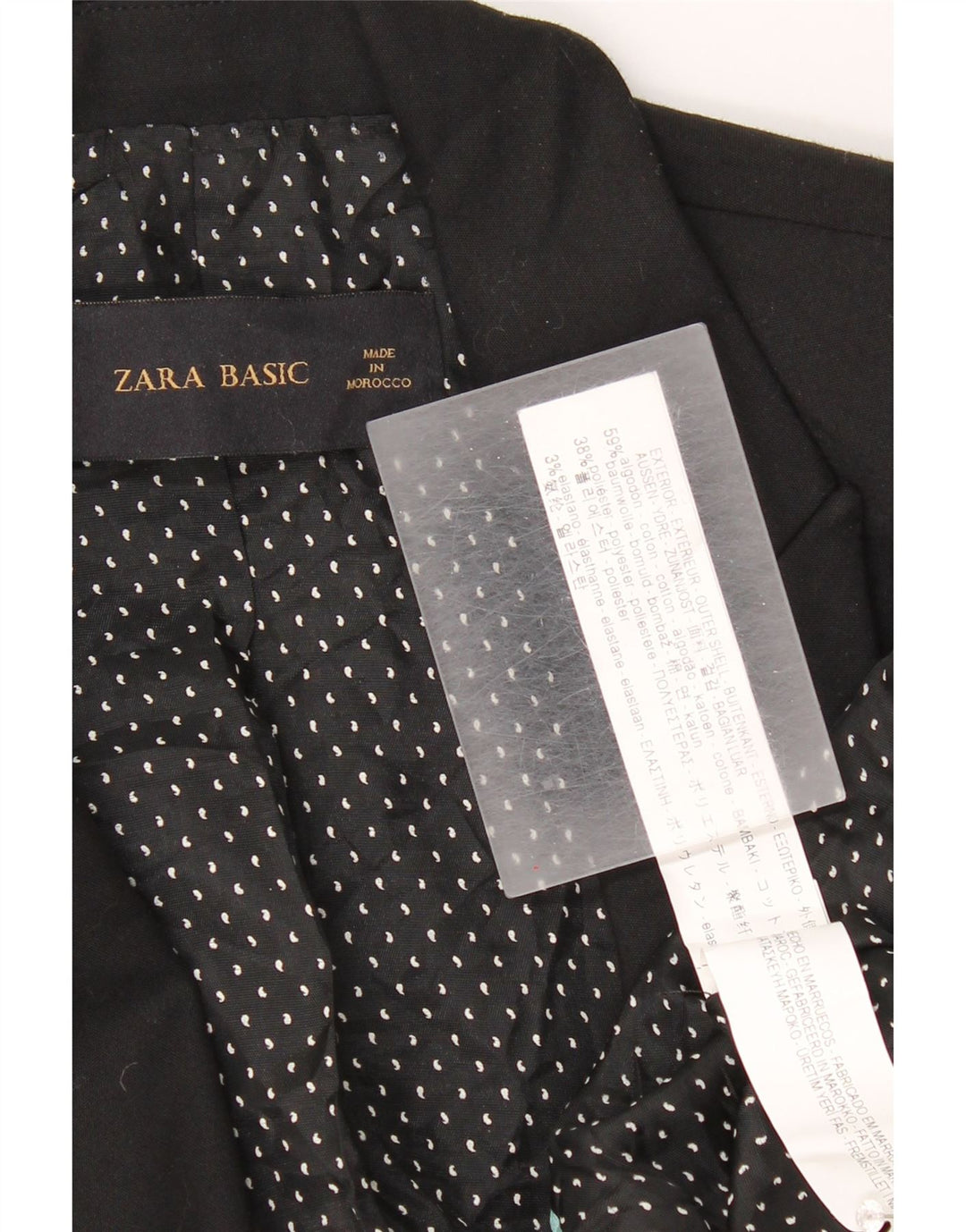 Женский пиджак Zara на 1 пуговице, Великобритания, 10 маленьких размеров, черный хлопок