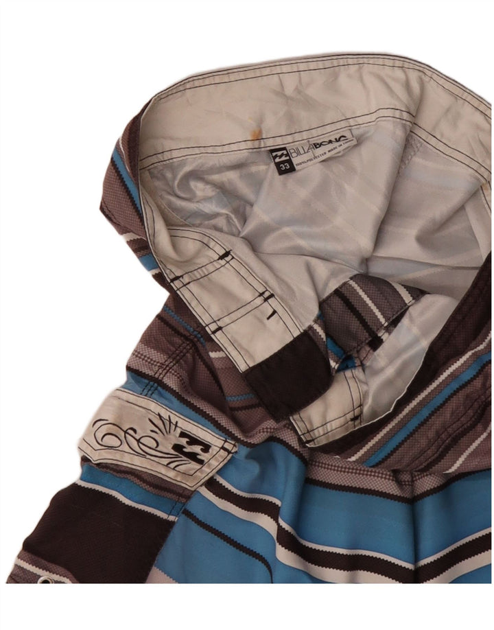 BILLABONG Мужские шорты для плавания с рисунком, полиэстер среднего серого цвета в полоску