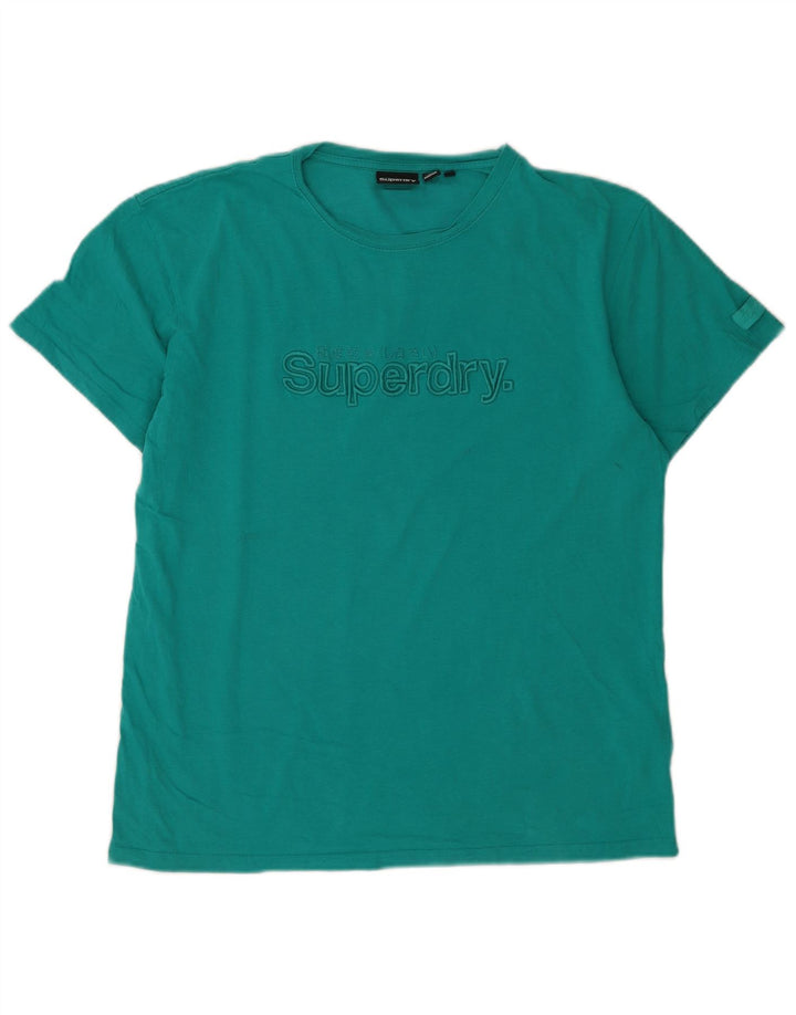 Superdry Мужская футболка с рисунком, маленький зеленый хлопок