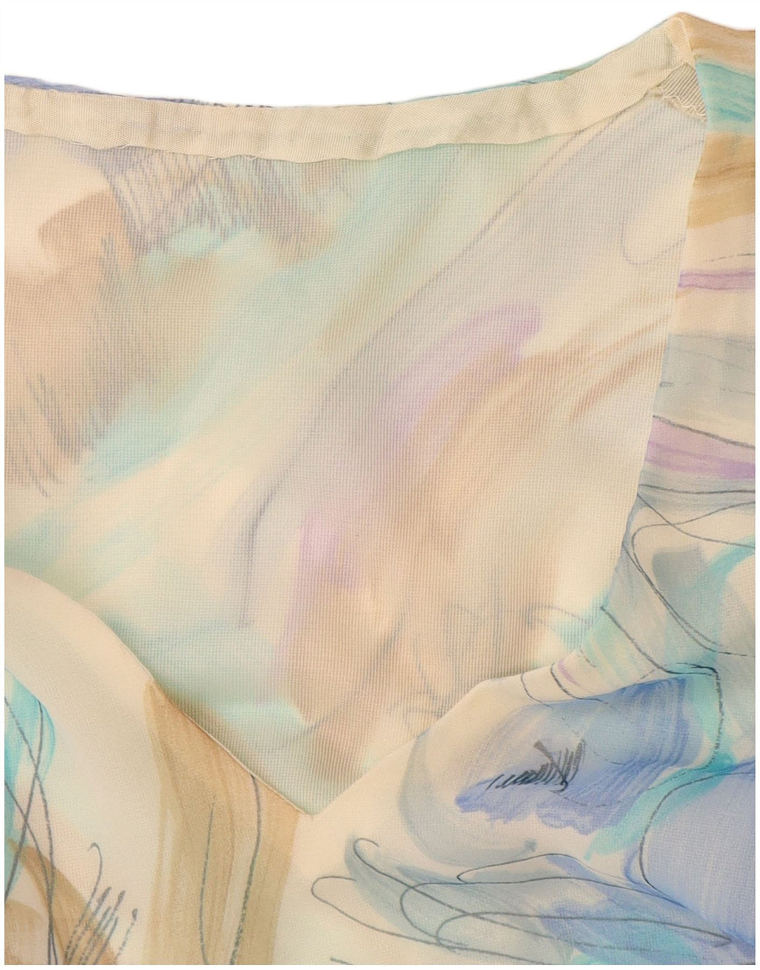 ВИНТАЖНОЕ женское платье макси с абстрактным узором, Великобритания 12, средний синий цвет