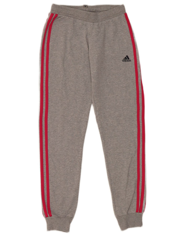 Спортивный костюм Adidas для девочек, брюки для бега, 11–12 лет, серый хлопок с крапинками