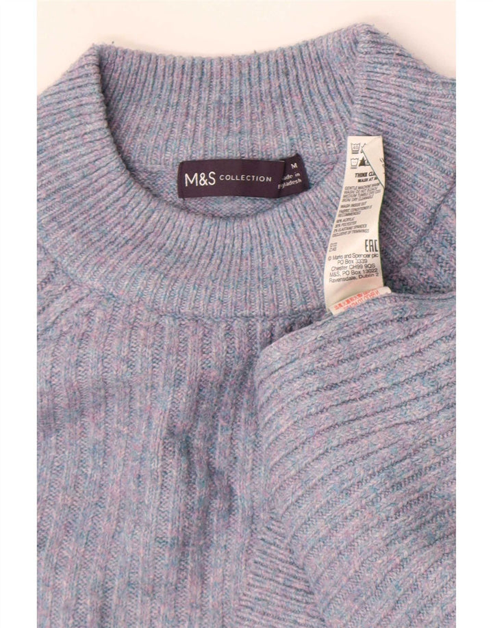 Женский джемпер с круглым вырезом Marks & Spencer UK 14, средний темно-синий