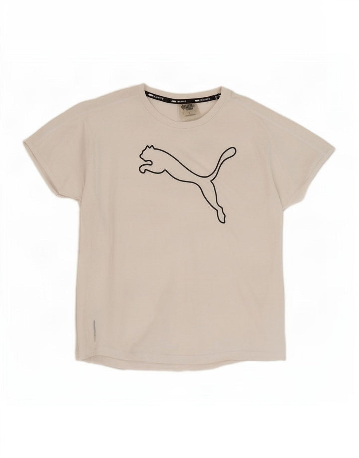 Женская футболка с рисунком Puma Top UK 16, большой белый полиэстер