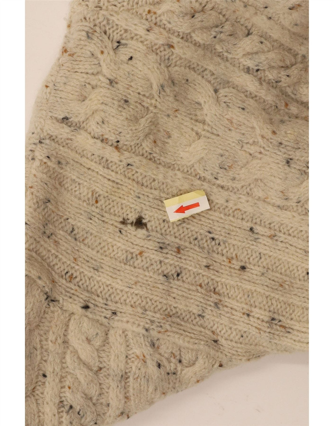 ВИНТАЖНЫЙ женский джемпер с высоким воротником, Великобритания, 18 XL, кремовый, в крапинку