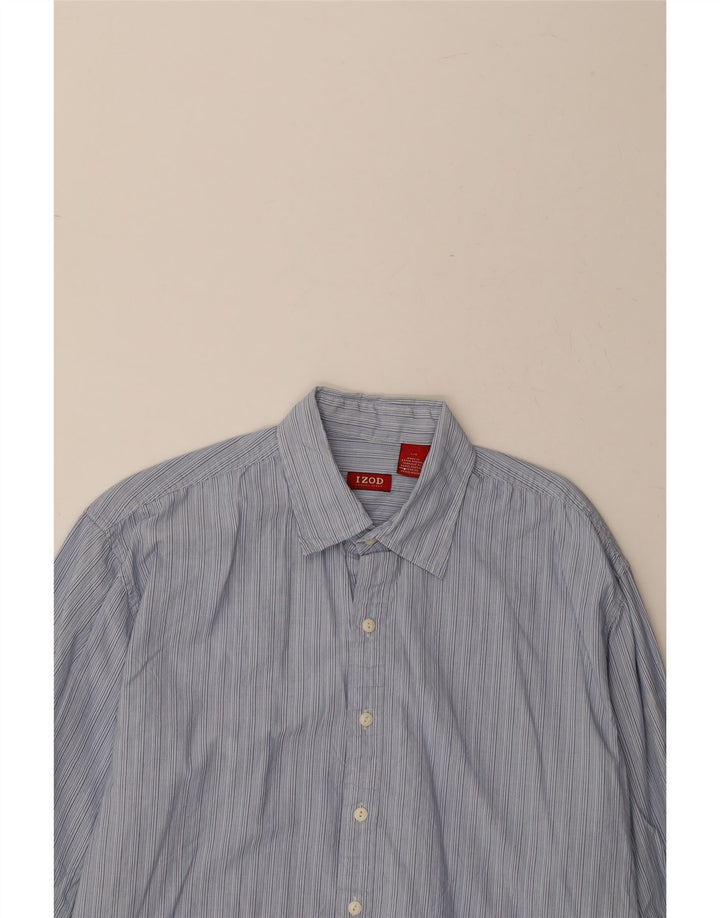 IZOD Mens Shirt Large Blue Pinstripe Cotton Vintage Izod and Second-Hand Izod from Messina Hembry 
