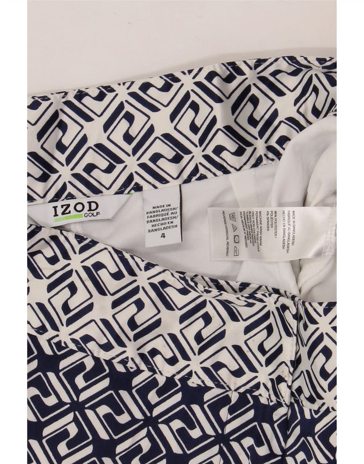 IZOD Женская мини-юбка US 4 Small W30 Темно-синяя полиэстер с геометрическим рисунком