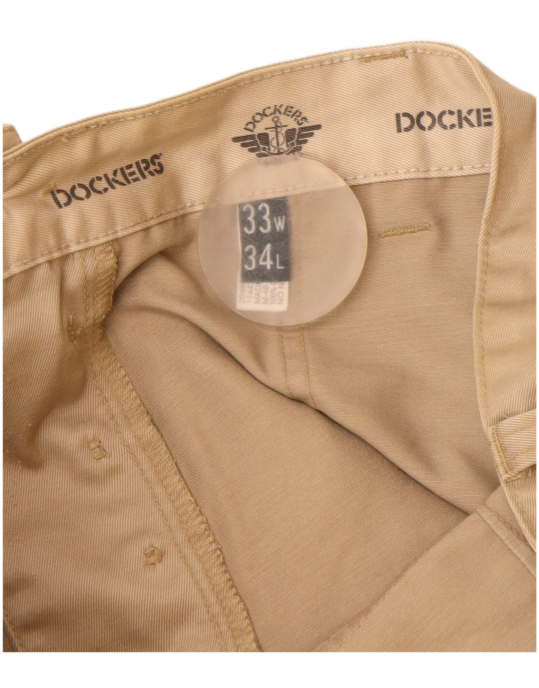 Мужские прямые брюки-карго Dockers W33 L34 бежевого цвета, хлопок