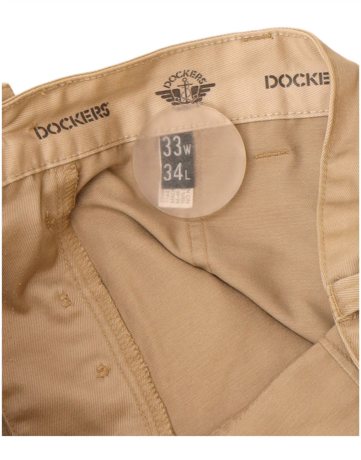 Мужские прямые брюки-карго Dockers W33 L34 бежевого цвета, хлопок
