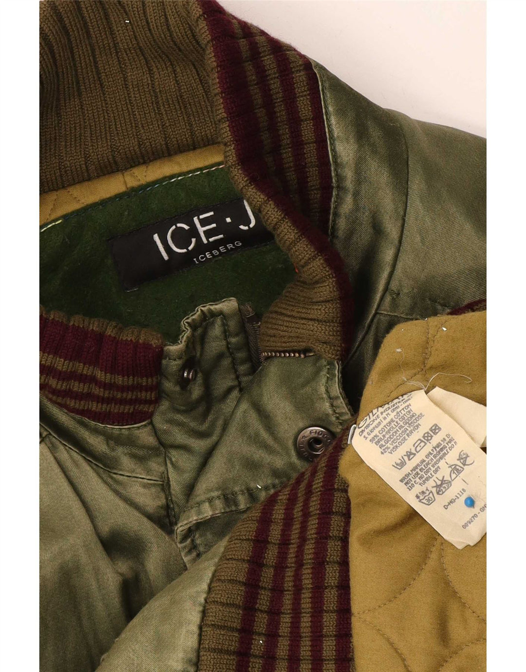 Мужской бомбер Iceberg с графическим рисунком UK 42 XL, зеленый хлопок