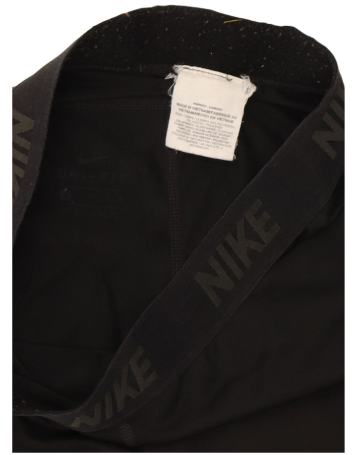 Женские леггинсы-капри с рисунком Nike UK 12, средний черный полиэстер
