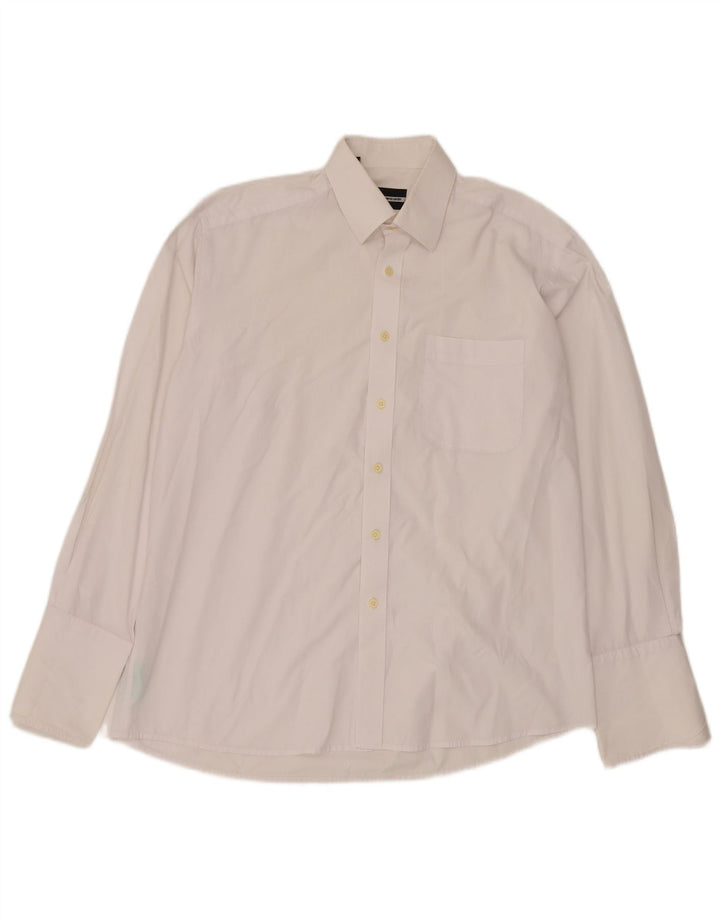 Мужская деловая рубашка Pierre Cardin, размер 46, 41, большая, белая, хлопковая