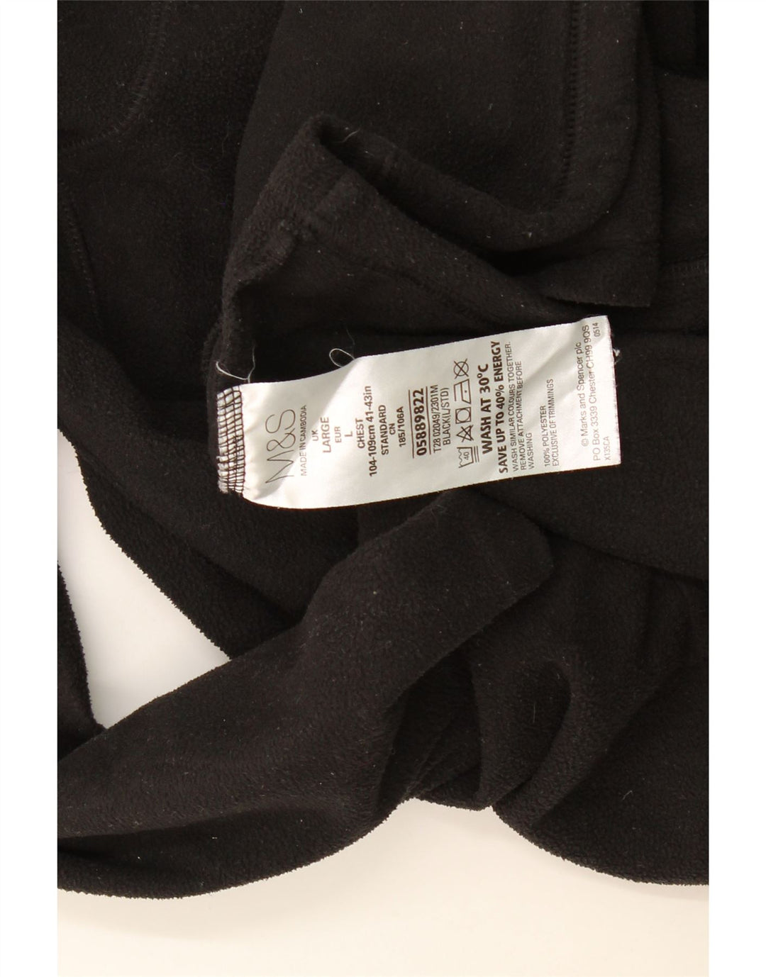 Мужская флисовая куртка Marks & Spencer UK 40, большая черная, полиэстер