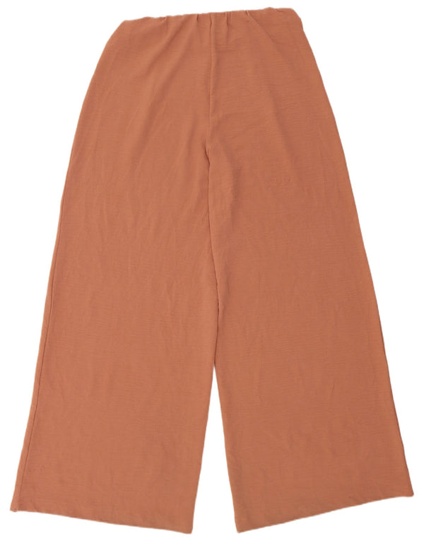 Женские повседневные широкие брюки Zara, большие W32 L32, коричневые, полиэстер