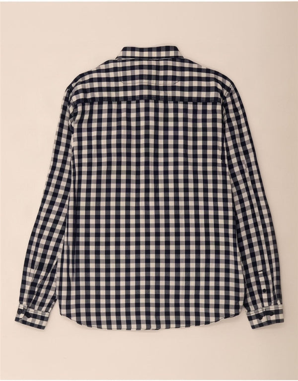 Мужская рубашка Jack & Jones 2XL, синяя, хлопок в мелкую клетку