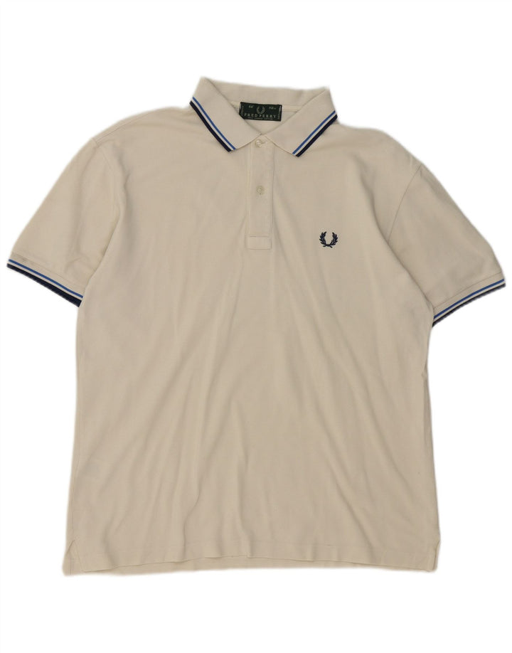 Мужская рубашка-поло Fred Perry, хлопок в белую полоску среднего размера