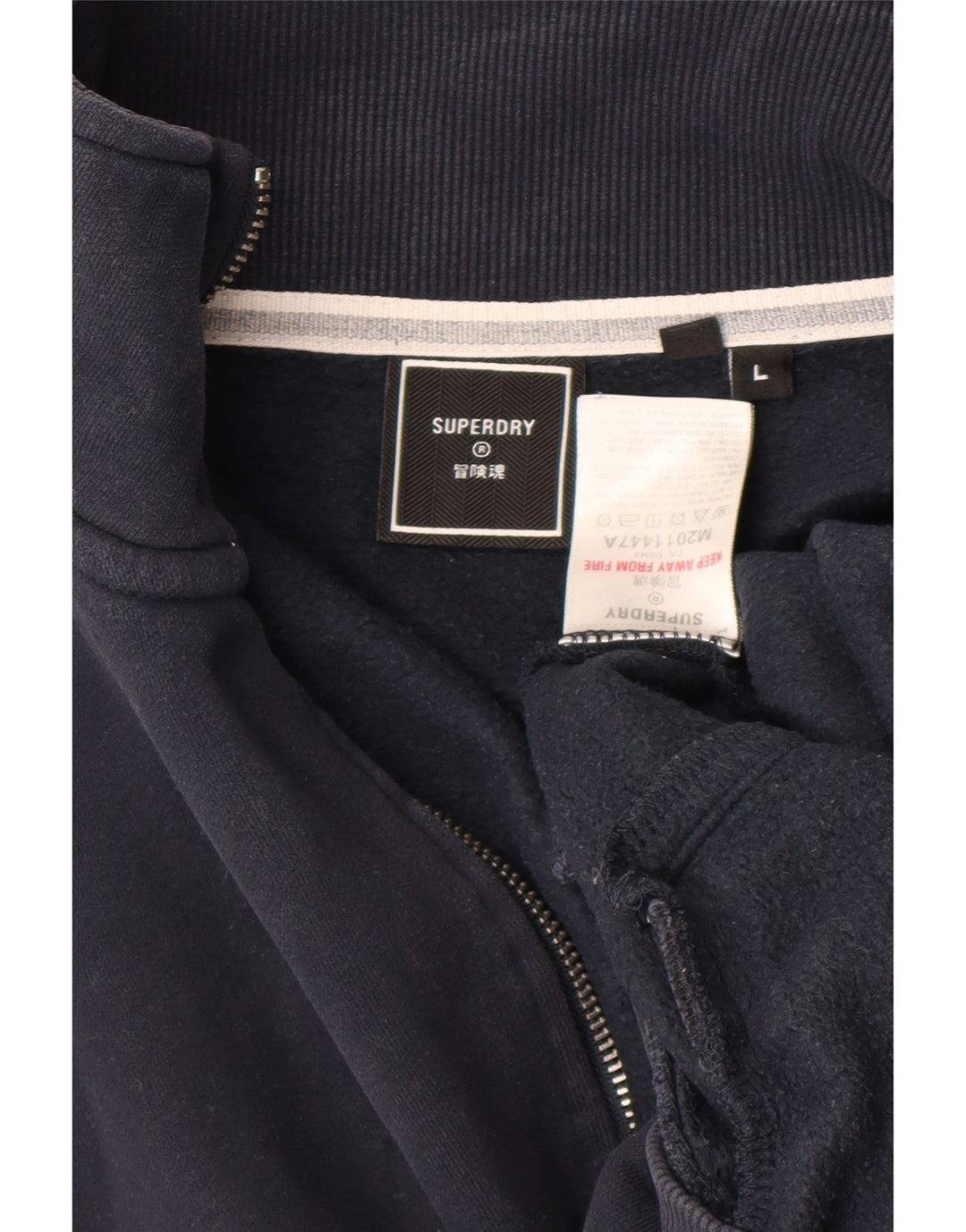 SUPERDRY Женский спортивный костюм, верхняя куртка UK 16, большой темно-синий хлопок