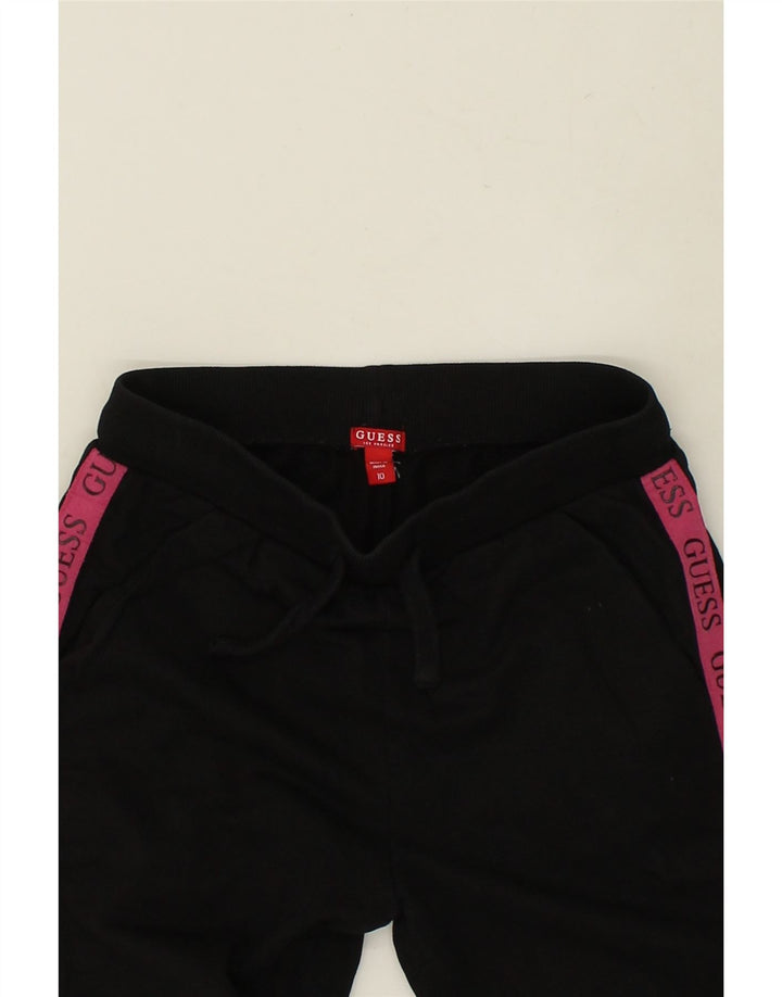 GUESS Girls Graphic Tracksuit Trousers Joggers 9-10 Years Black Cotton | Vintage Guess | Thrift | Second-Hand Guess | Used Clothing | Messina Hembry 