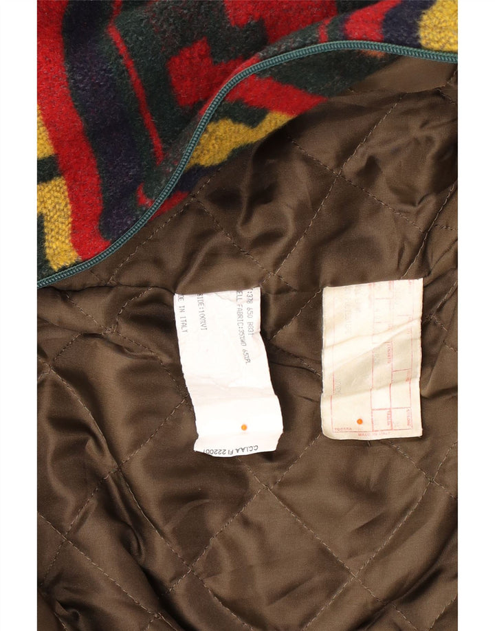 Винтажная мужская куртка в стиле милитари UK 40, большая разноцветная шерсть с геометрическим узором