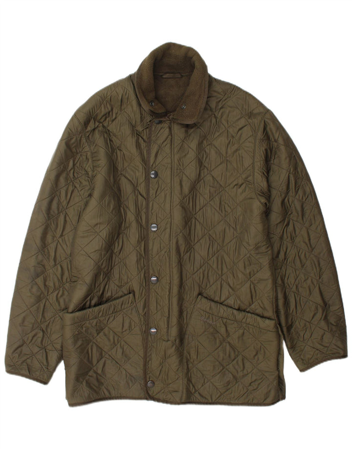 Мужская стеганая куртка Barbour UK 36 маленькая зеленая из полиамида