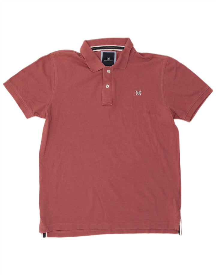 Crew Clothing Мужская рубашка поло среднего размера из хлопка темно-бордового цвета