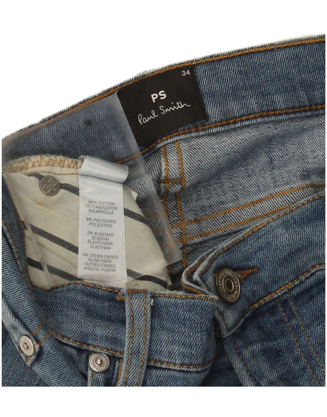 Мужские узкие джинсы Paul Smith W34 L33, синий хлопок