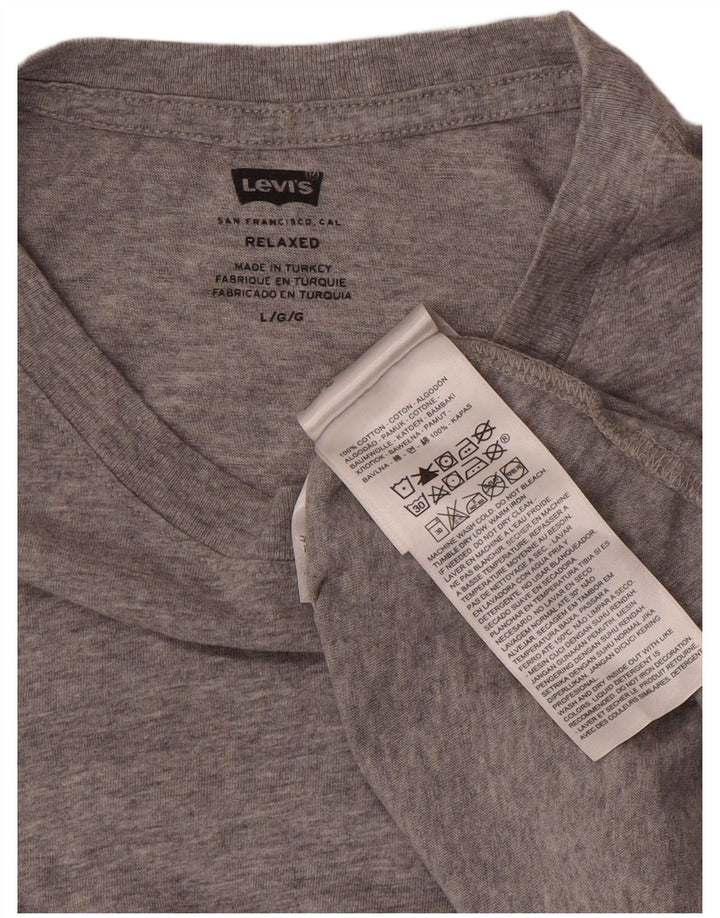 Мужская футболка свободного кроя Levi's, большой серый хлопок