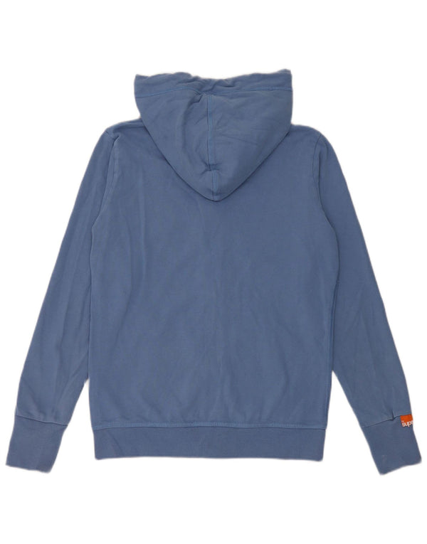 Женский свитер с капюшоном на молнии Superdry UK 14, большой синий хлопок