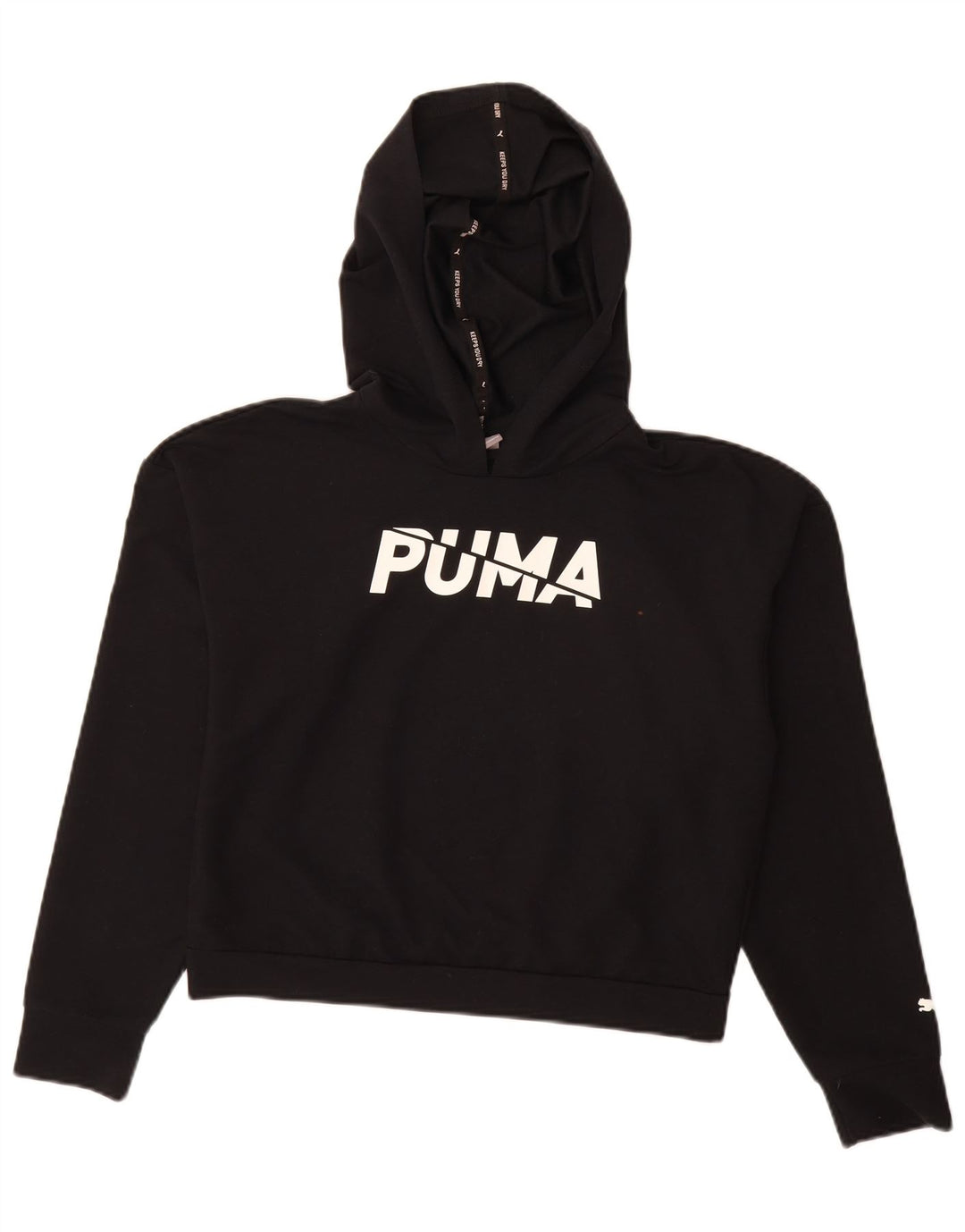 Женский джемпер с капюшоном Puma Oversized с рисунком UK 10, маленький, черный, полиэстер