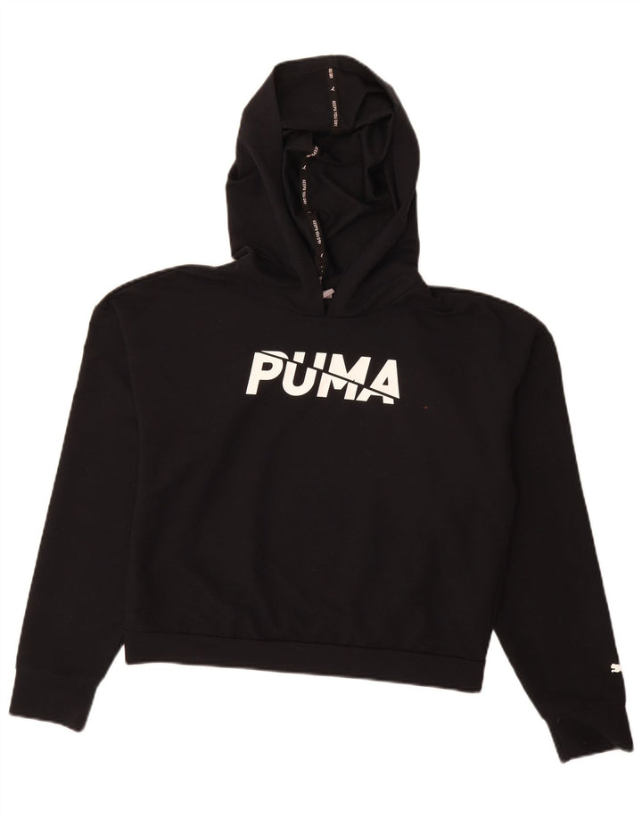 Женский джемпер с капюшоном Puma Oversized с рисунком UK 10, маленький, черный, полиэстер