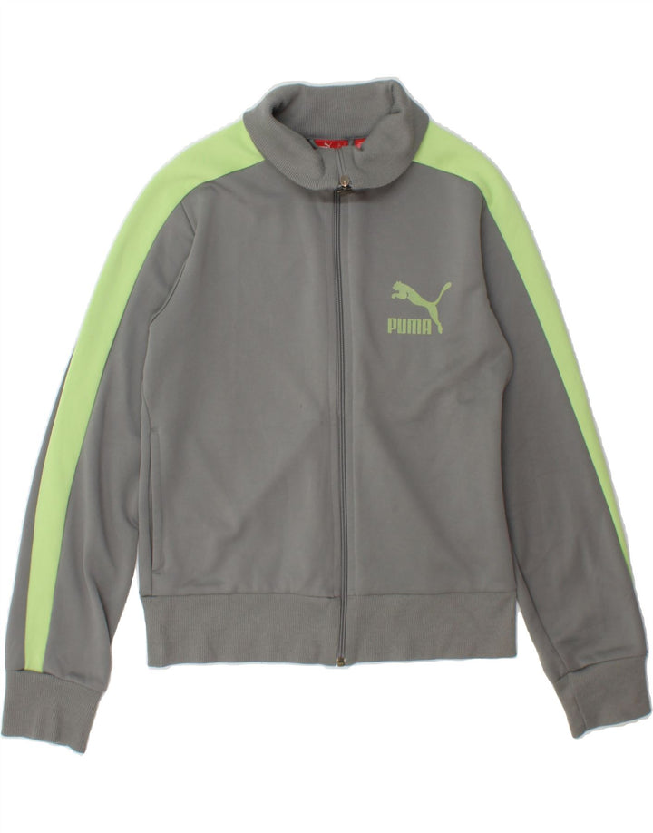 PUMA Womens Tracksuit Top Jacket UK 12 Medium Grey Colourblock Polyester Vintage Puma and Second-Hand Puma from Messina Hembry 