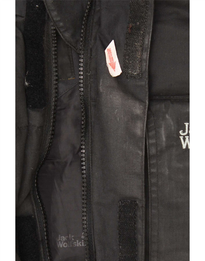 Мужская стеганая куртка с капюшоном Jack Wolfskin UK 36/38, средний черный полиэстер