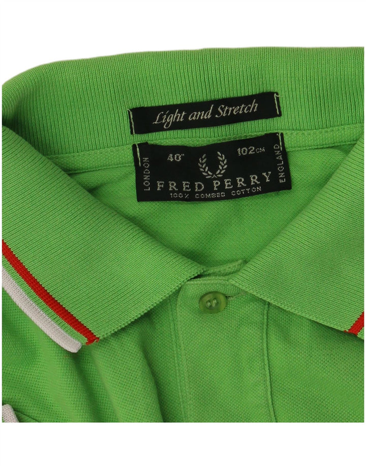 Мужская рубашка-поло Fred Perry, хлопок среднего зеленого цвета