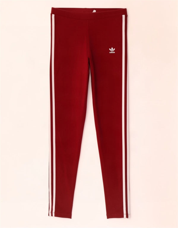 Женские леггинсы Adidas UK 10, маленькие темно-бордовые, хлопок