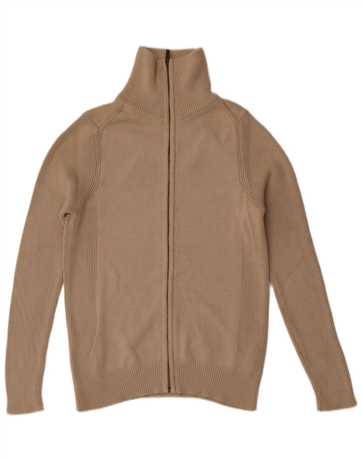 Мужской кардиган Zara, хлопковый свитер среднего бежевого цвета